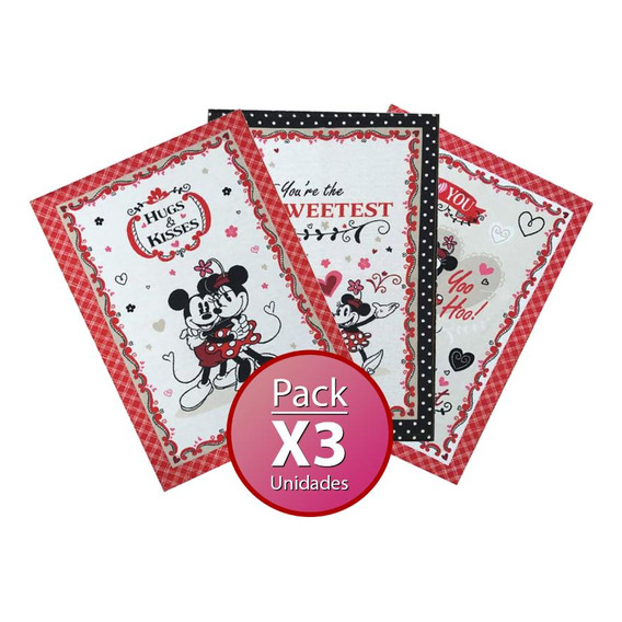 Pack X3 Repasadores Dohler 45x65cm Diseños Mickey/minnie