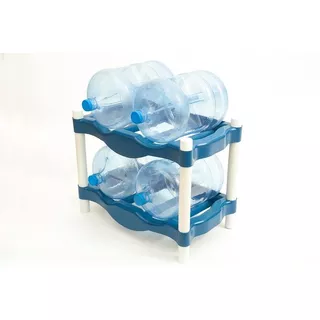 Portagarrafon Exhibidor De Plástico Azul Para 4 Garrafones 
