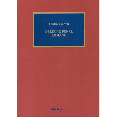 Derecho Penal Romano, De Ferrini, Tardo. Editorial Marcial Pons, Tapa Blanda, Edición 1 En Español, 2017