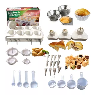 Modelador Pastel Esfiha Forma Coxinhas Kit Medidores Cozinha