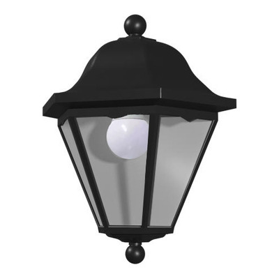 Farol 3 Caras Negro De Pared Aplicado Apto Led Eco Spl  