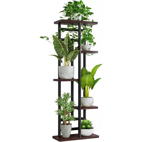 Soporte Para 5 Macetas Estante Jardinera Huerto Metálico