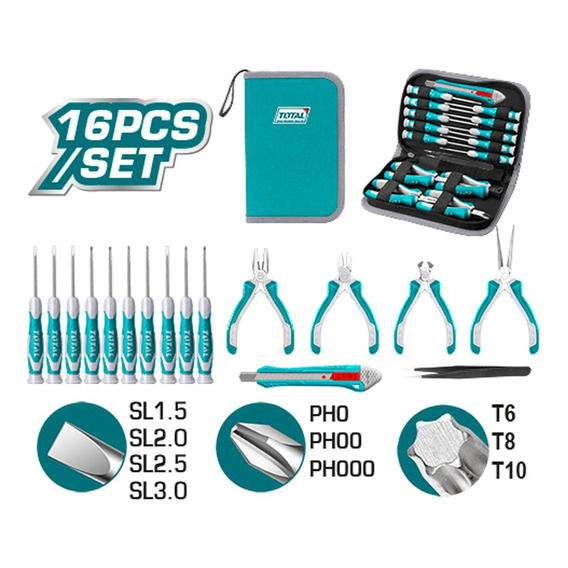 Kit De Herraminetas X 16 Pzs Total (tkttsk0162)