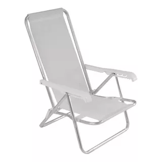 Silla Reposera Reclinable 4 Pos. Mor Sannet Playa Camping Color Blanco