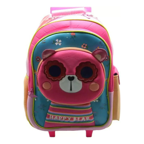 Cresko Mochila Cute Bear Con Carro 18p Ck808 Color Rosa