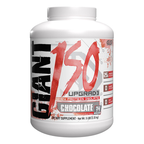 Proteina Giant Sports 100% Pure Whey Isolate 5 Lb 76 Serv Sabor Chocolate