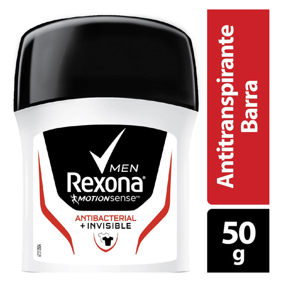 Desodorante Rexona Antibacterial Invisible Men Barra X 50g