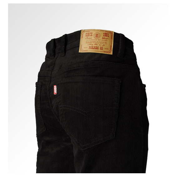 Parada 111 - Pantalon Cotelé Recto Negro