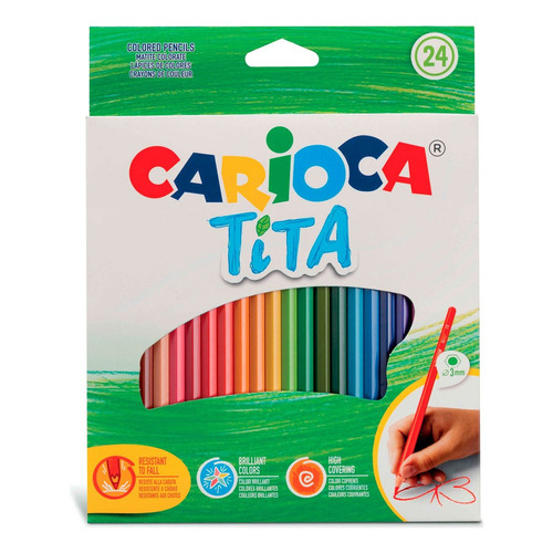 Lápices De Color Carioca Tita X 24 Unidades Escolar Color Del Trazo 24 Lapices