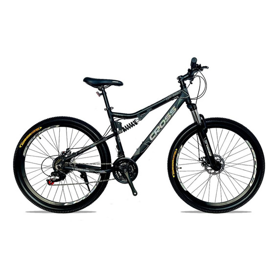 Bicicletas Montañera Doble Amortiguador Aro 27.5 Deportiva Color Negra/naranja Tamaño Del Cuadro L