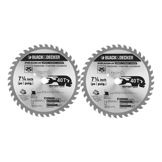 Pack 2 Discos De Sierra 7 1/4'' Black+decker 77-757-2x1