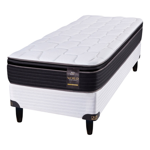  King Koil Comfort Sensations Finesse conjunto sommier color blanco y negro 1 1/2 100cm x 190cm Resortes con pillow