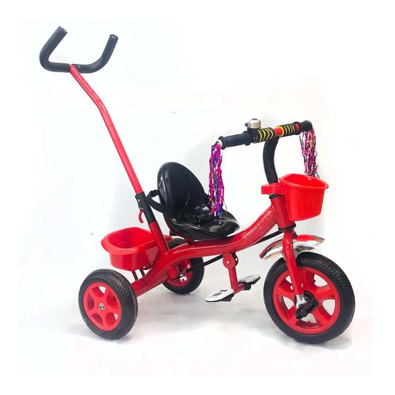 Triciclo Infantil Reforzado Manija Direccional Dos Canastos