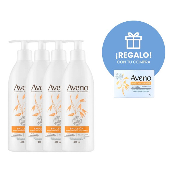 Combo X 4 Aveno Emulsión Piel Sensible 400 Ml