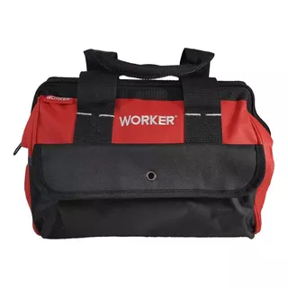 Bolsa Mala De Ferramentas 12 Worker 600d Poliester Proline Cor Preto-vermelho