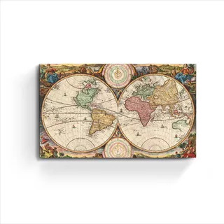 Cuadro Moderno Planisferio Mapamundi Antiguo Mapa Vintage