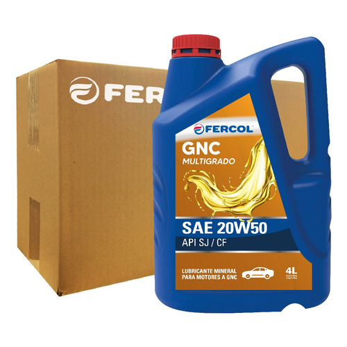 Aceite Fercol Gnc Multigrado 20w50 4 Lt (caja De 4 X 4 Lt)