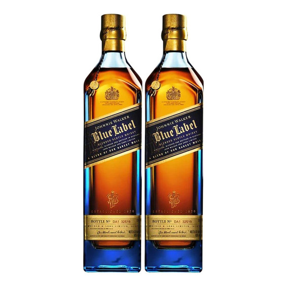 Pack 2 Whiskey Blue Label De Jhonnie Walker 750 Ml