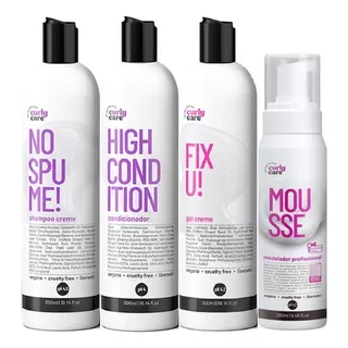 Kit Curly Care Com Fix U E Mousse (4 Itens)