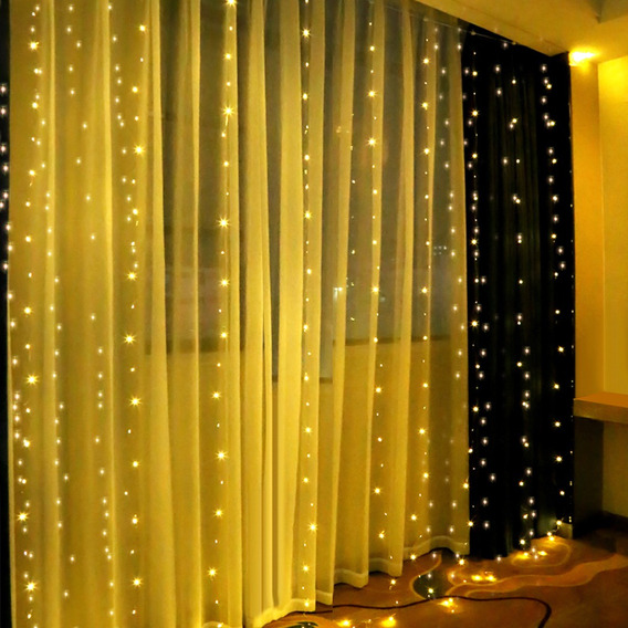 Cortinas Serie Luces 300 Led Decorativas Usb 8 Modelo 3x3m