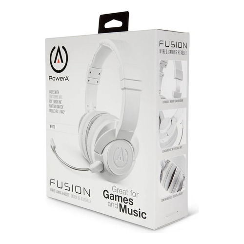 Headset Fusion Wired Gaming Headset White (power A) Color Blanco
