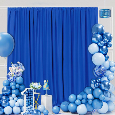 Cortinas De Fondo Soardream, Color Azul Real, Poliéster, 6 X