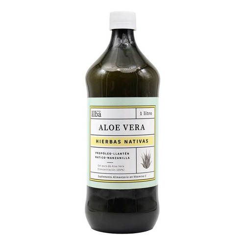 Aloe Vera Gel  Hierbas Nativas 1 Litro Apicola Del Alba   Sin Sabor