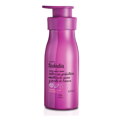 Natura Hidratante Corporal Tododia Crema Fragancia Ciruela Y flor de Vainilla De 400 Ml