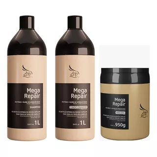 Mascascara E Shampoo E Condicionador Zap Mega Repair Reconstrução De 3l 3kg