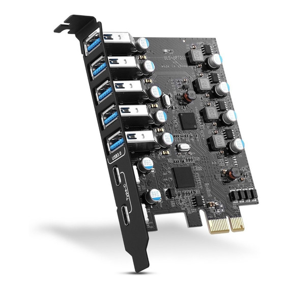 Tarjeta De Expansión Pci-e A Usb 3.0 Tipo C De 7 Puertos