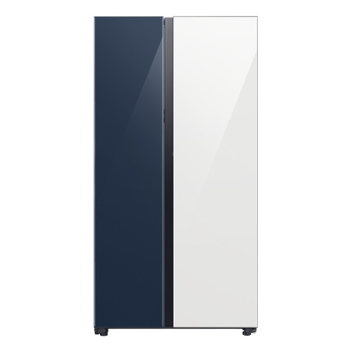Refrigeradora Side By Side Bespoke 590l Stainless Steel Color Azul oscuro nítido + Blanco