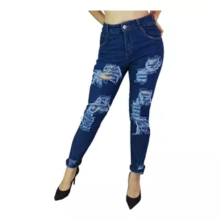 Pantalon Mezclilla Mujer Moda Tiro Alto Dama Jeans Mom