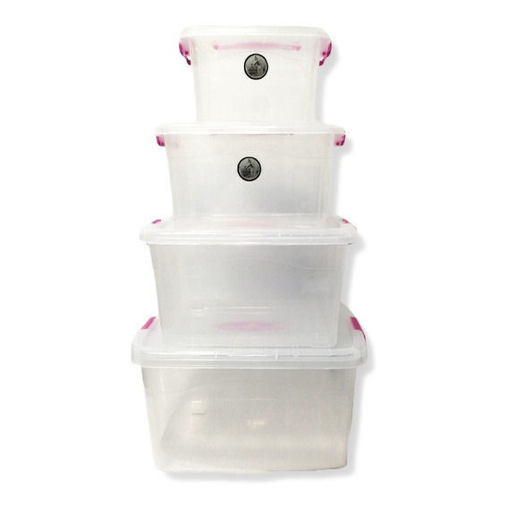 Set Cajas Organizadora Plastica X 4 Diferentes Tamaños