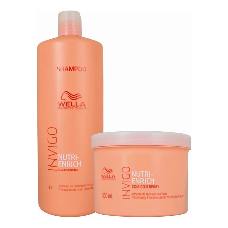 Kit Wella Nutri Enrich Shampoo 1000ml + Máscara 500ml Invigo