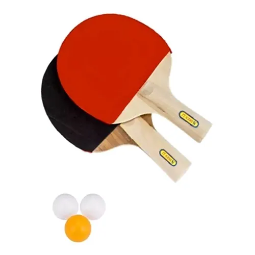 Kit Ping Pong Tenis Mesa 2 Raquetes 3 Bolas - POINT MIX ACESSORIOS