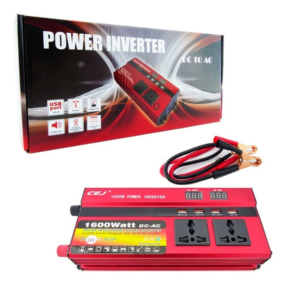 Inversor Voltaje Corriente 24v A 220v Auto 1600w + Envio