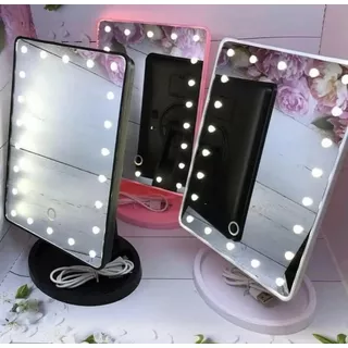 Espejo Led Pantalla Touch Espejo De Luz Maquillaje Marco Blanco