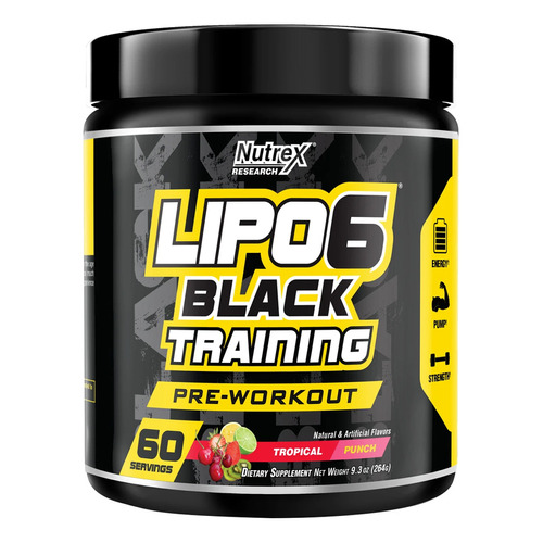 Lipo6 Black Training Pre-workout - 60 Servicios - Tropical