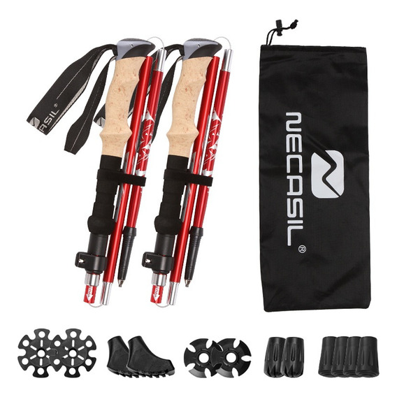 Set 2 Bastones De Trekking Senderismo Bastones Plegables