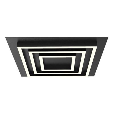 Plafón Aplique Krov Negro 50x50 Led 70w 5600 Lm Luz Desing