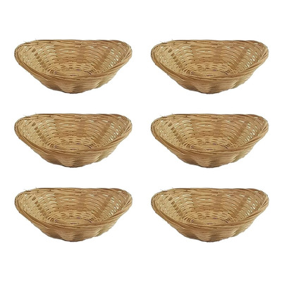 Panera Oval Mimbre Canasta Pan Snacks Chica X6