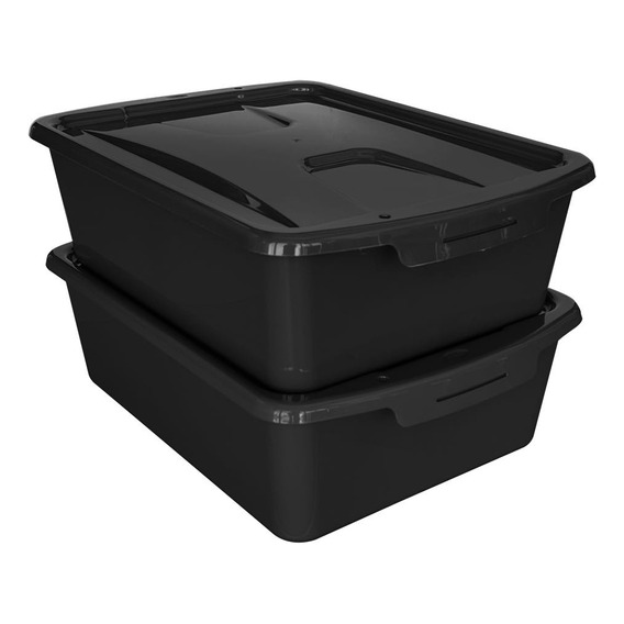 2 Cajas Organizadoras Multiusos 23l Negro