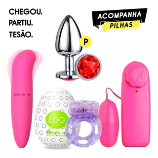 Kit Plug Anal Vibrador Ponto G Bullet Egg Masturbadores Anel Cor Presente Sexy Shop Noite Romântica