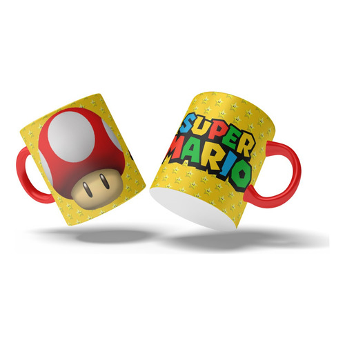 Mugs Mario Bros Pocillo X 36 Unid Fiestas Sorpresa Recordato Color Amarillo