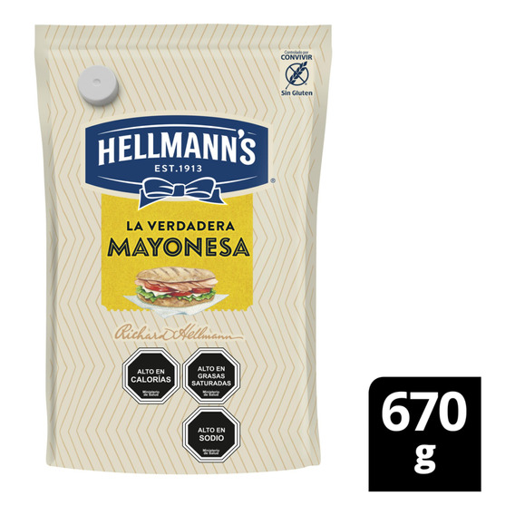 Hellmann's Mayonesa Regular Doypack 670gr