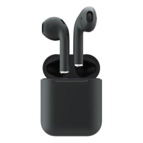 Auriculares Bluetooth inalámbricos táctiles i12 TWS, recargables, color negro, luz LED
