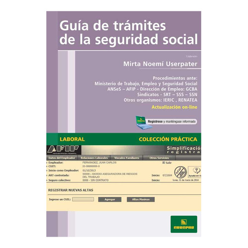 Guía De Trámites De La Seguridad Social, De Mirta Noemí Userpater. Editorial Errepar, Tapa Blanda En Español, 2014