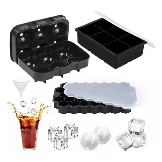 Molde Para Hielo Esferas Y Cubos Grandesforma De Panal3pcs