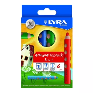 Set 6 Lápices De Colores Acuarelable Lyra Groove Triple One