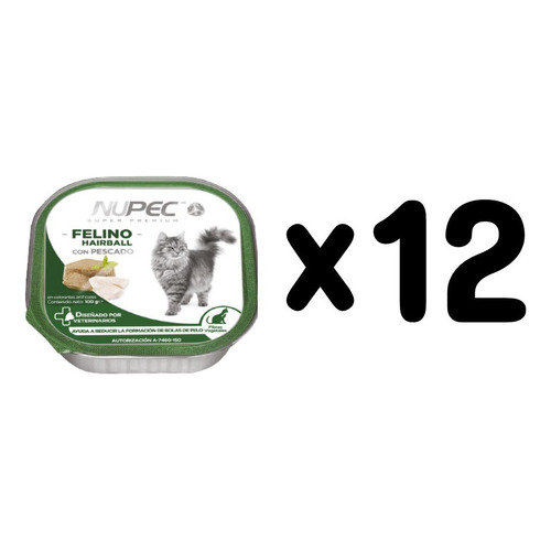 Alimento Húmedo Nupec Hairball Gato Pack 12 pzas